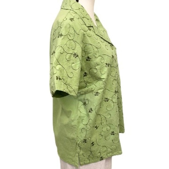 DENIM & CO New Linen Blend Short Top Blouse Shirt - Picture 2 of 6